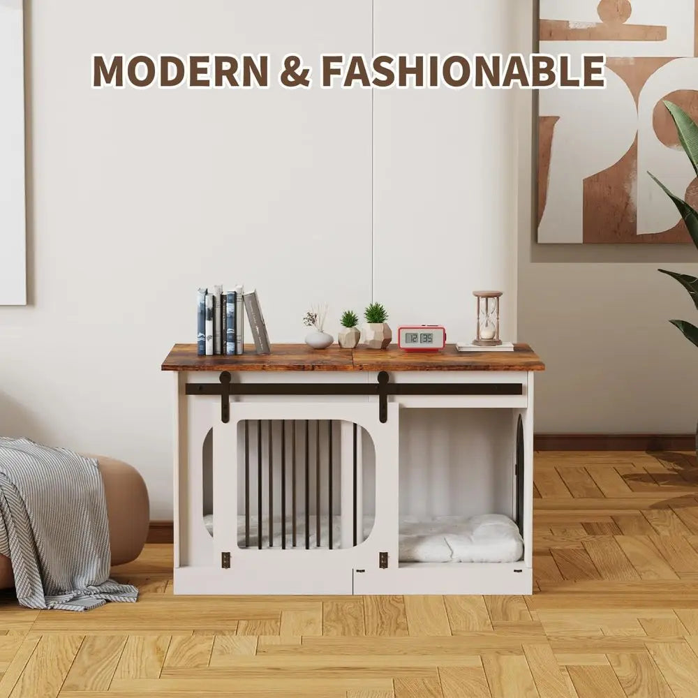 Decorative Wooden Dog Kennel Furniture With Cushion For Pets
