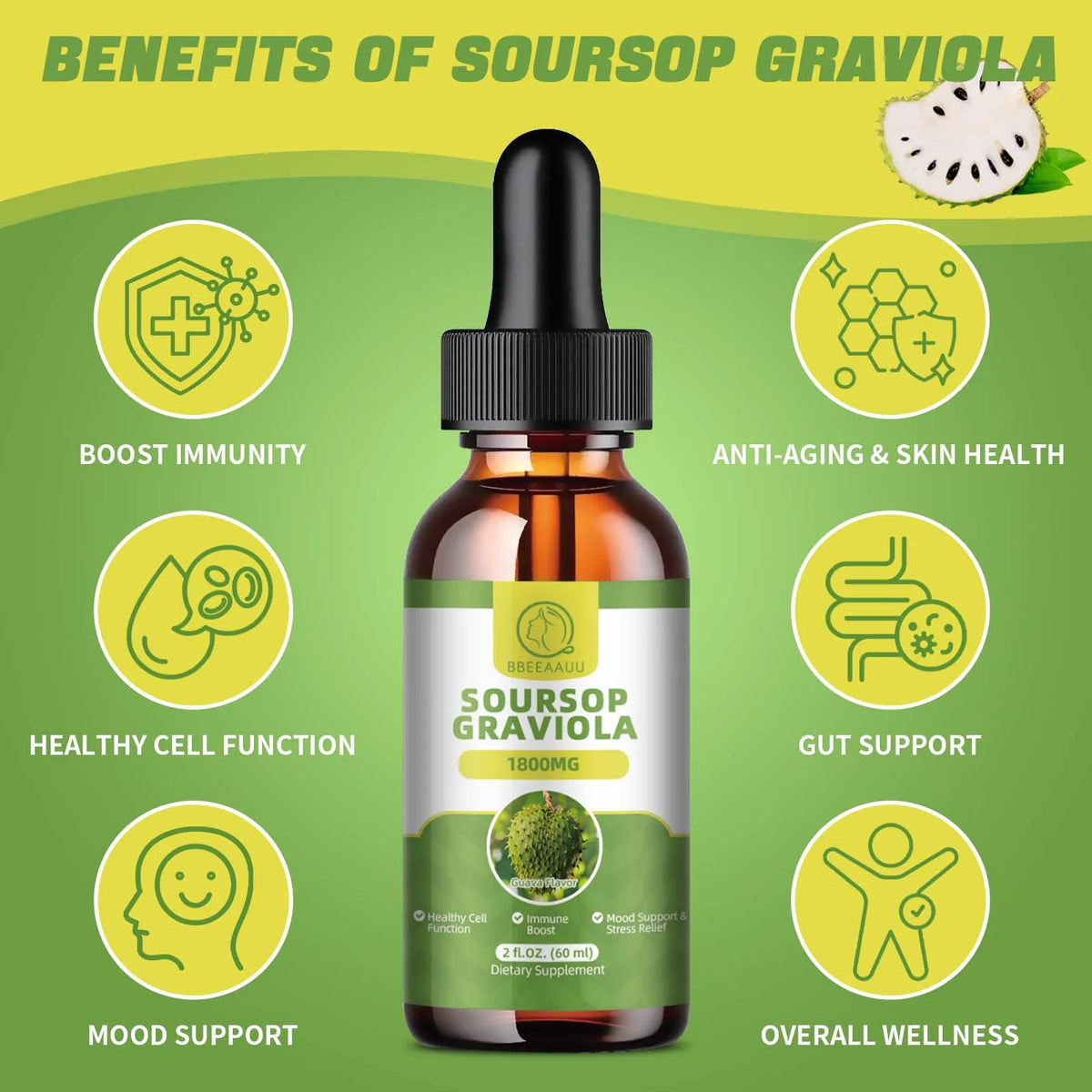 Beworths Natural Soursop Graviola Extract Drops For Immunity