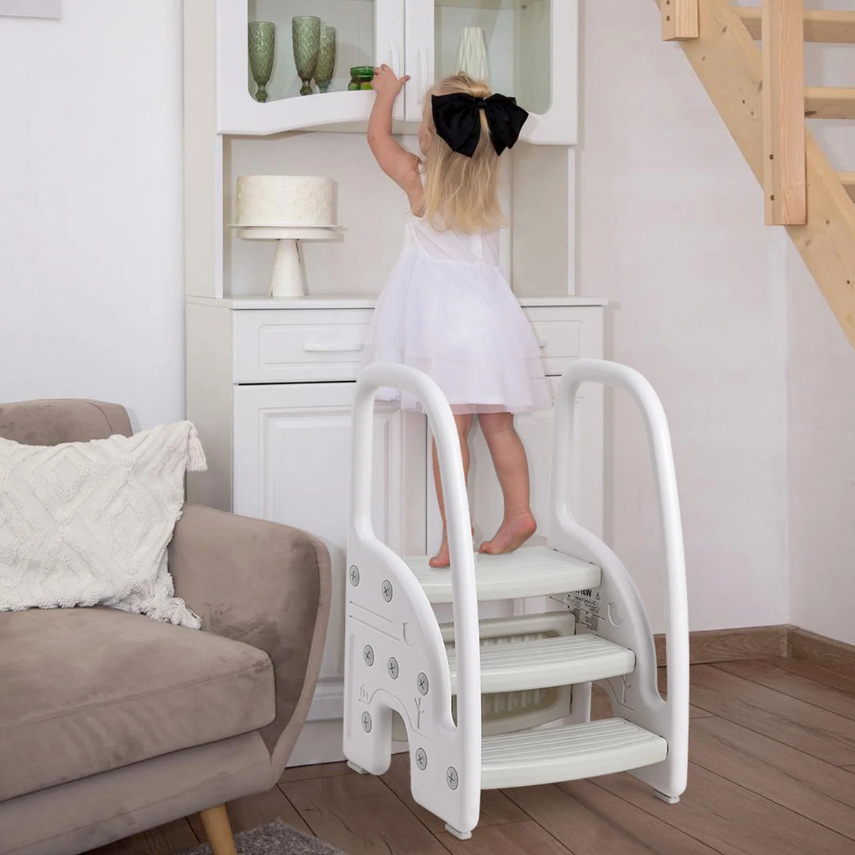 toddler step stool with secure handles