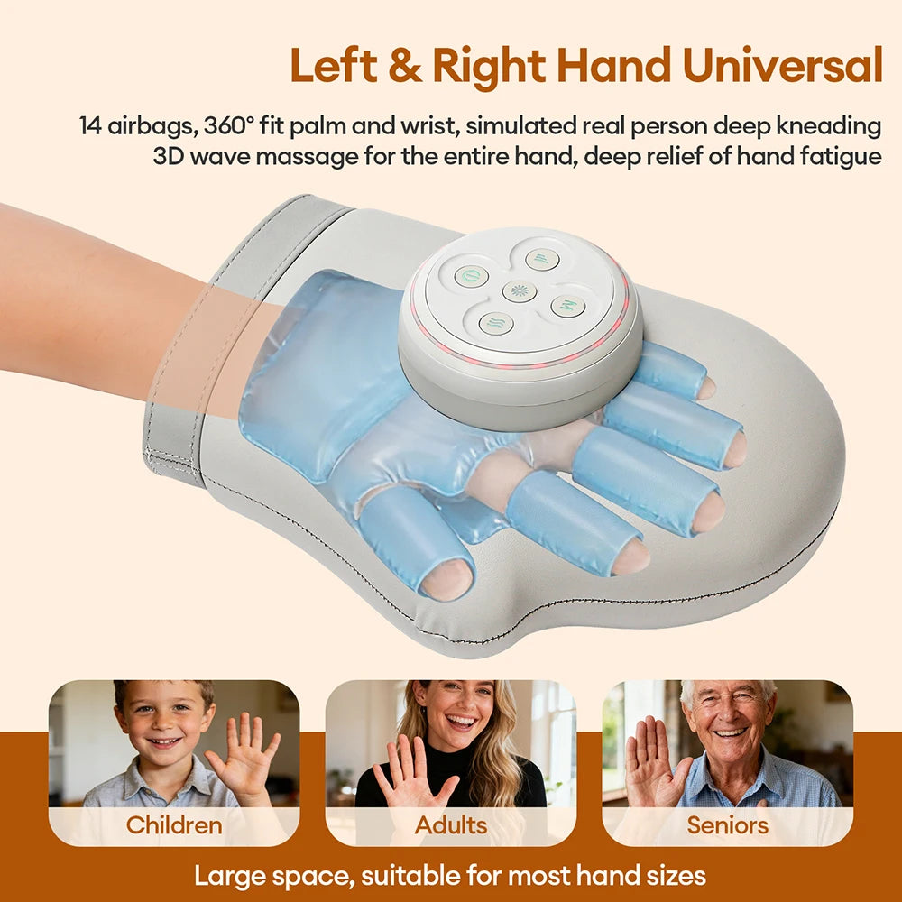Wireless Air Compression Hand Massager With Red Light Therapy