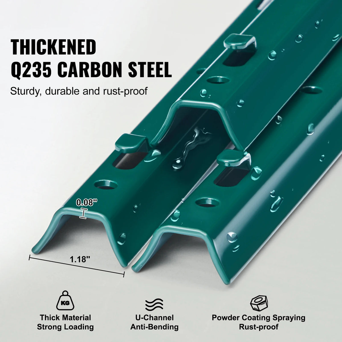 SucceBuy Heavy Duty Carbon Steel T Post Fence Stakes