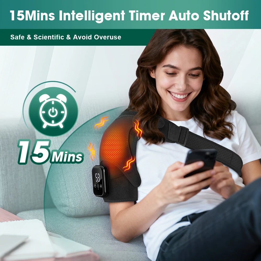 Hailicare Electric Heating Vibration Shoulder Massager Temperature Control