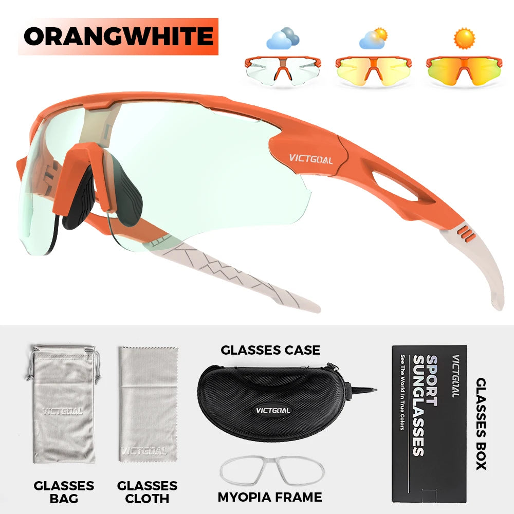 Victgoal Photochromic Cycling Sunglasses UV400 TR-90 Sports Protection Eyewear