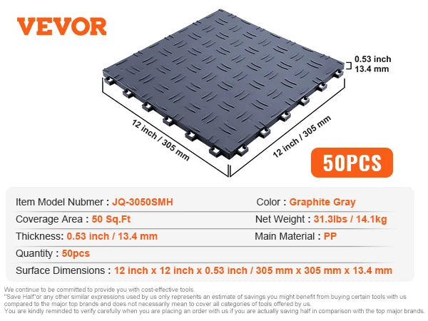 Interlocking Double Sided Non Slip Garage Floor Tiles
