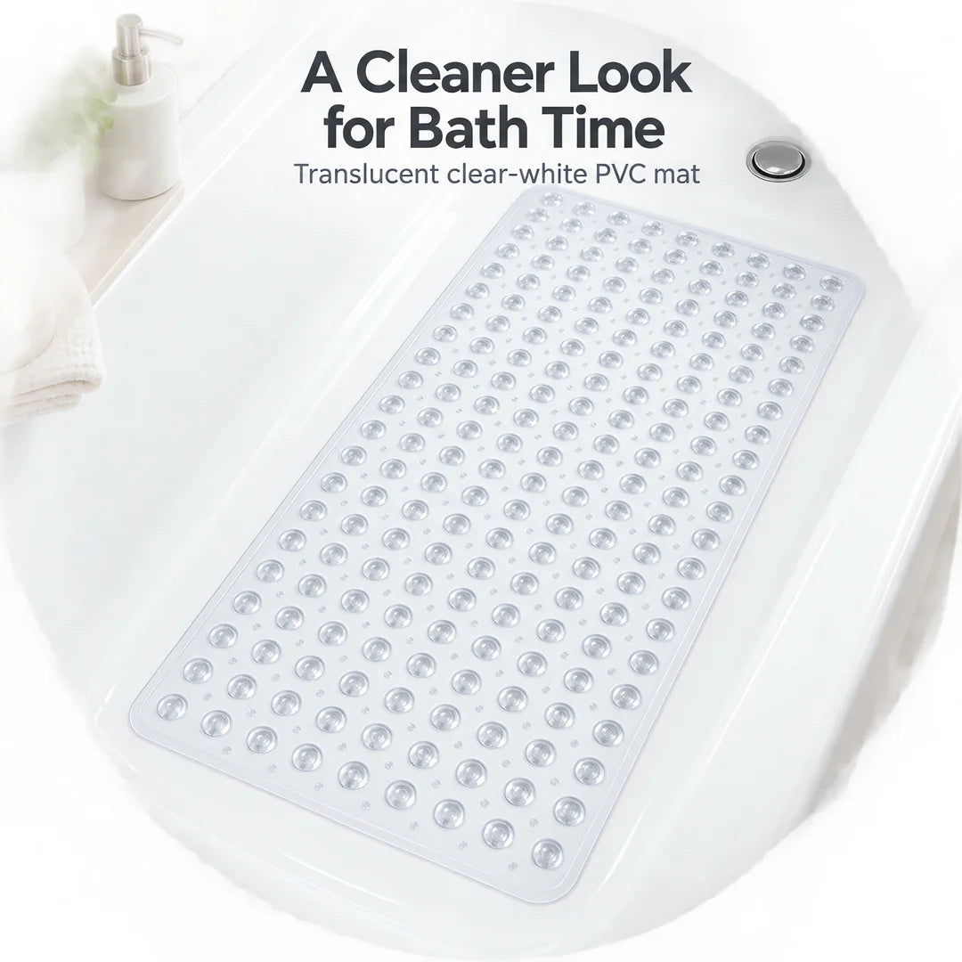 PVC Suction Cup Bath Mat For Bathtub And Bathroom Surfaces