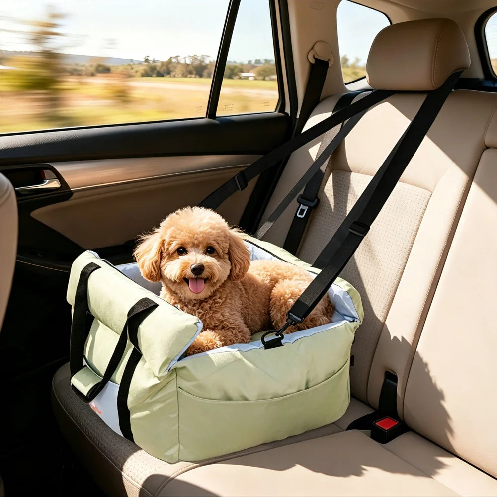 Borwart Portable Dog Car Booster Seat With Safety Strap