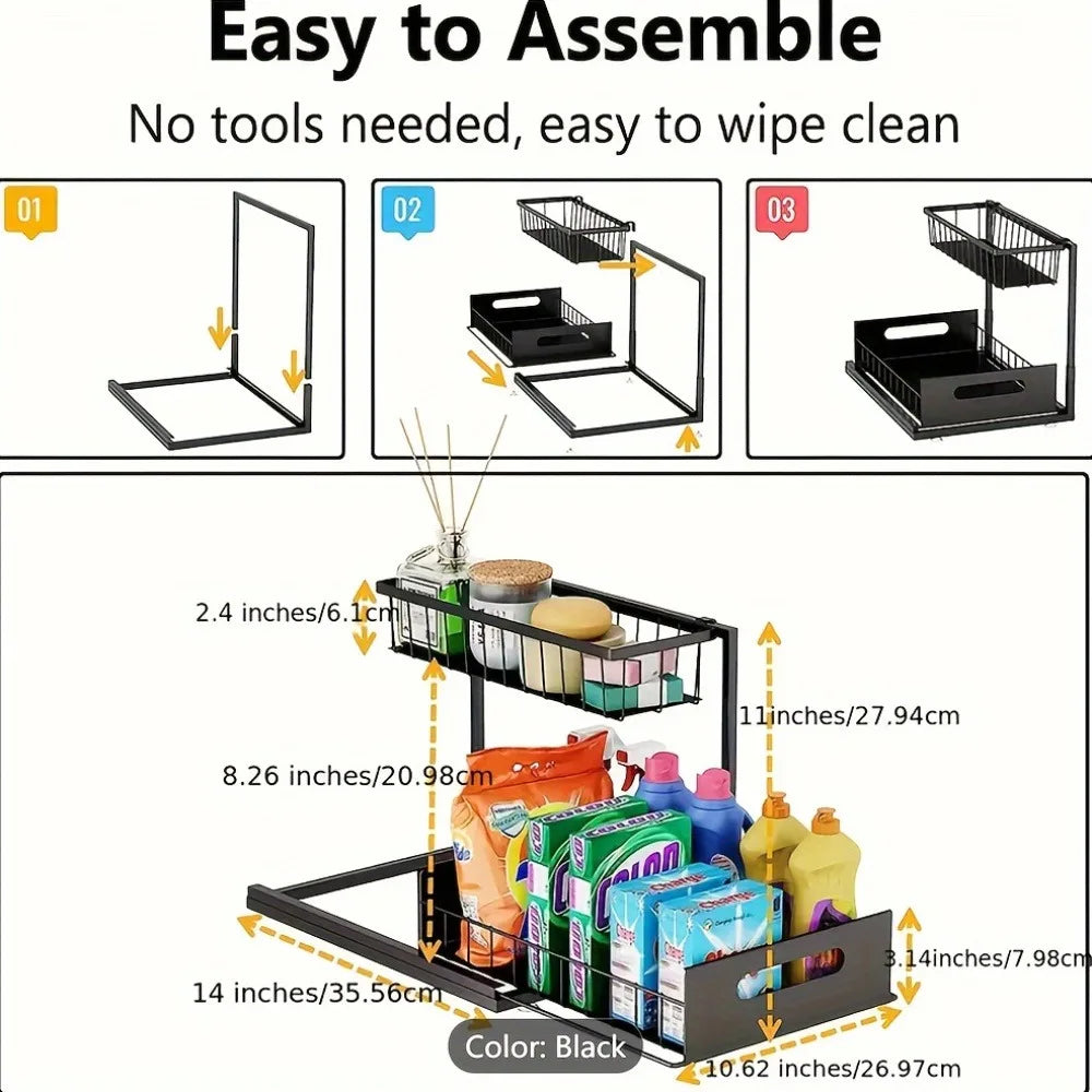 Stainless Steel Sliding Pull Out Kitchen Cabinet Sorting Rack
