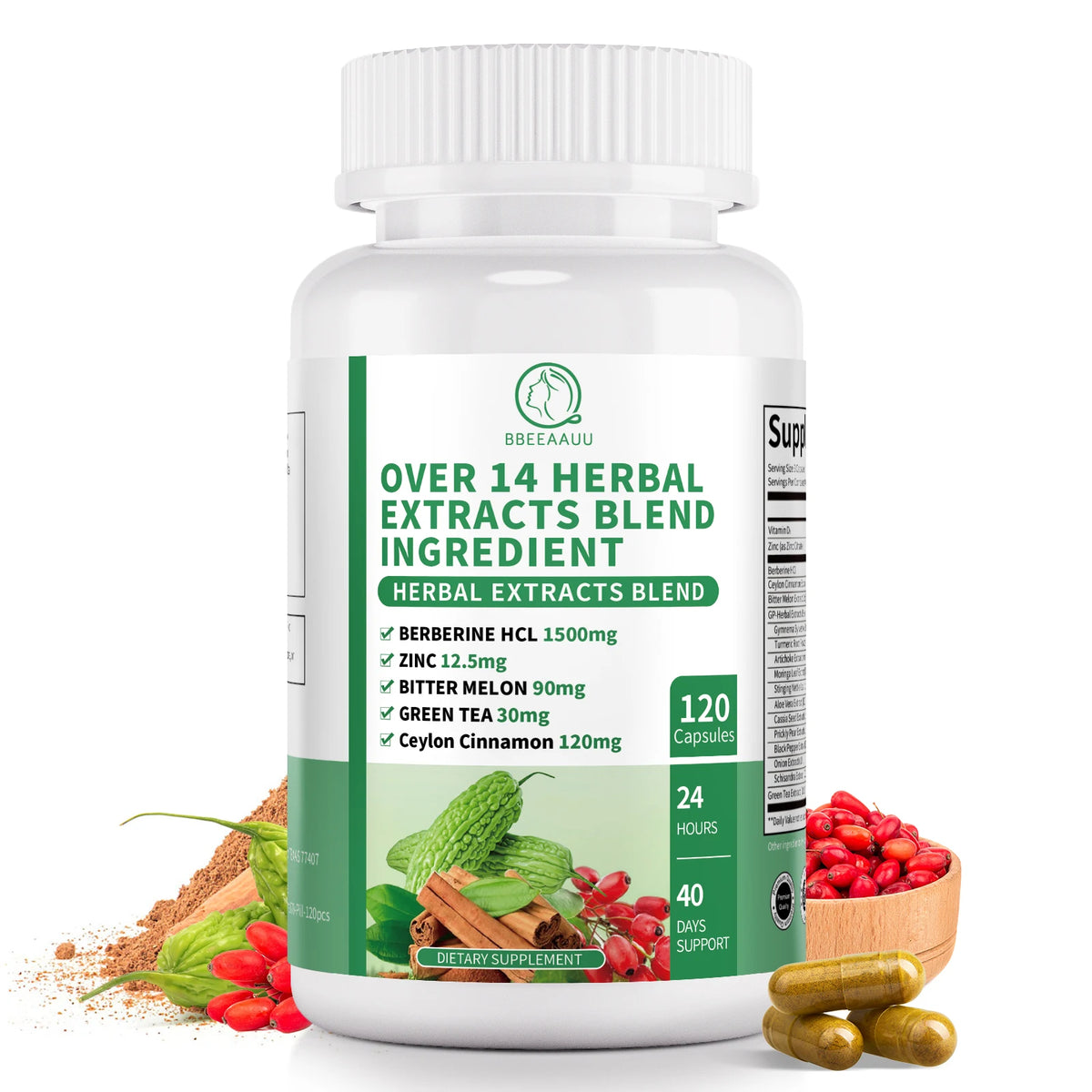Beworths Berberine With Cinnamon Bitter Gourd Liver Gut Immune Support
