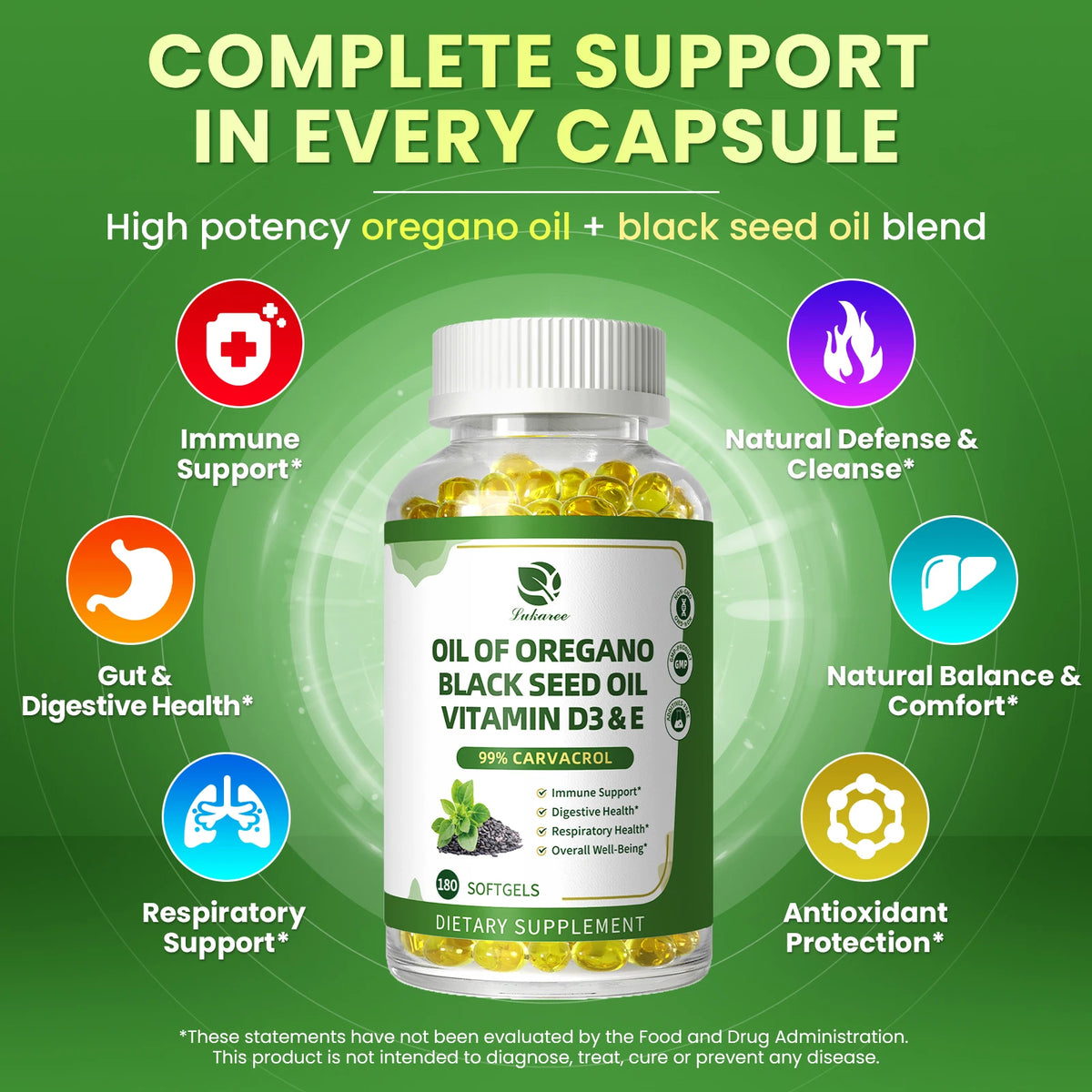 Beworths Organic Oregano Oil Capsules With Black Seed