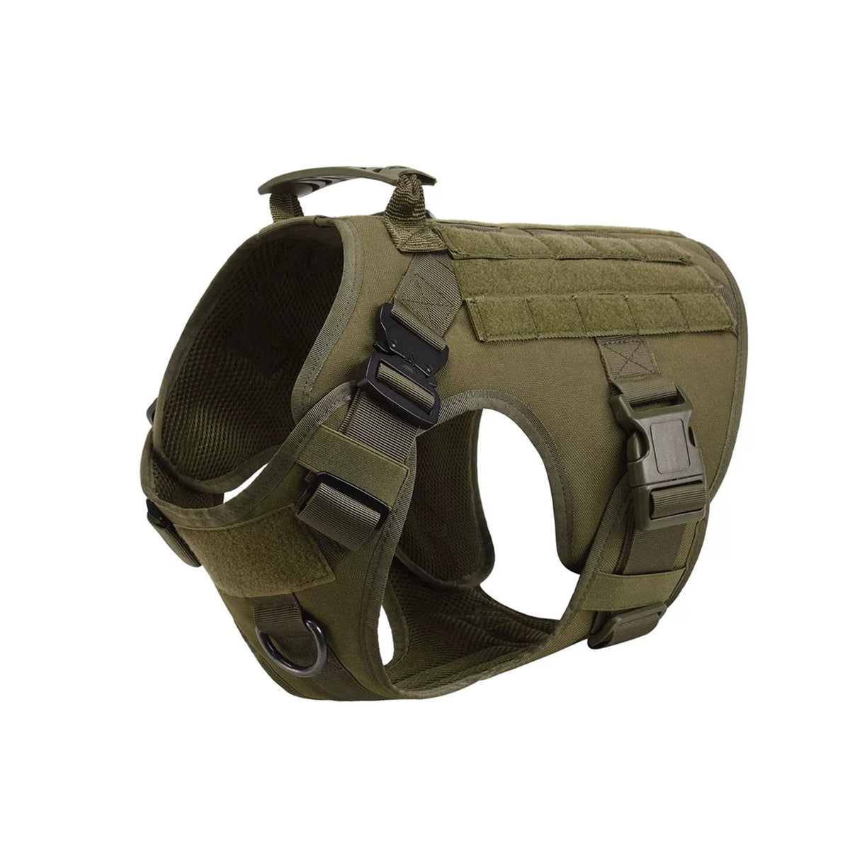 Tactical Nylon Molle Dog Harness Vest With Padded Quick Release