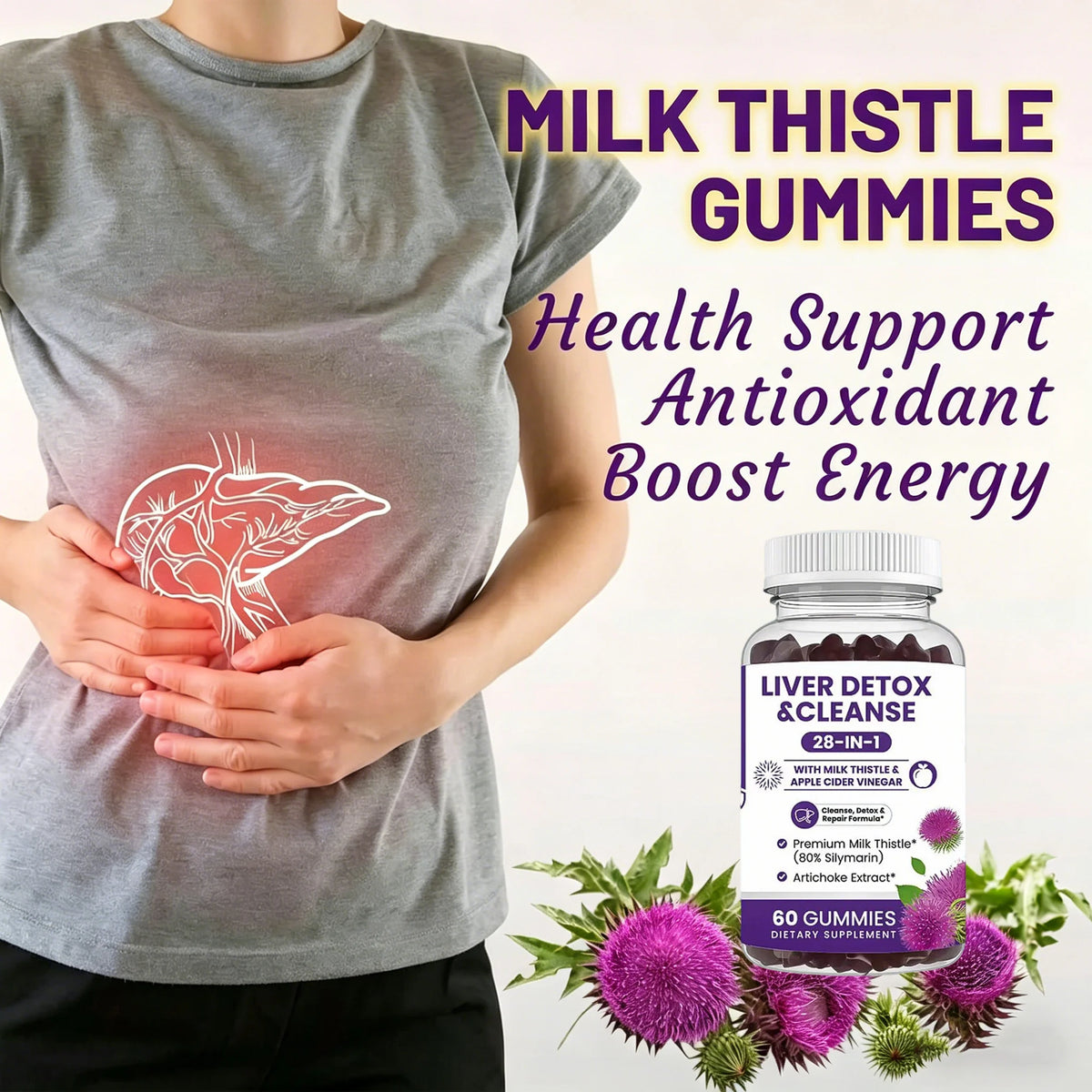 Milk Thistle Liver Detox Gummies Supporting Digestion And Metabolism