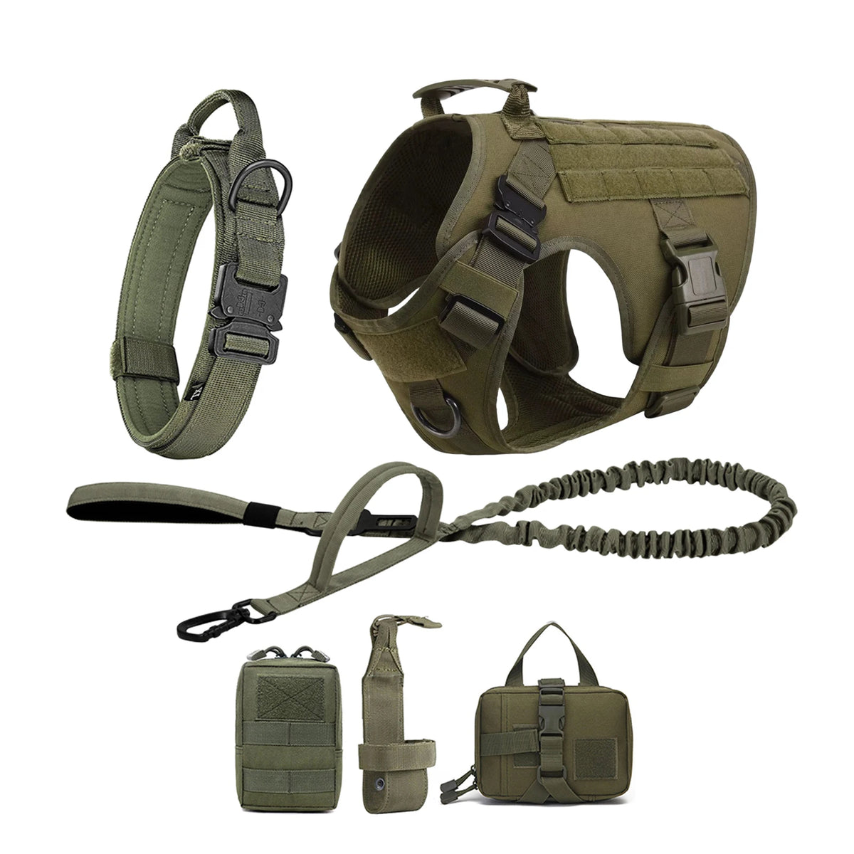Tactical Nylon Molle Dog Harness Vest With Padded Quick Release