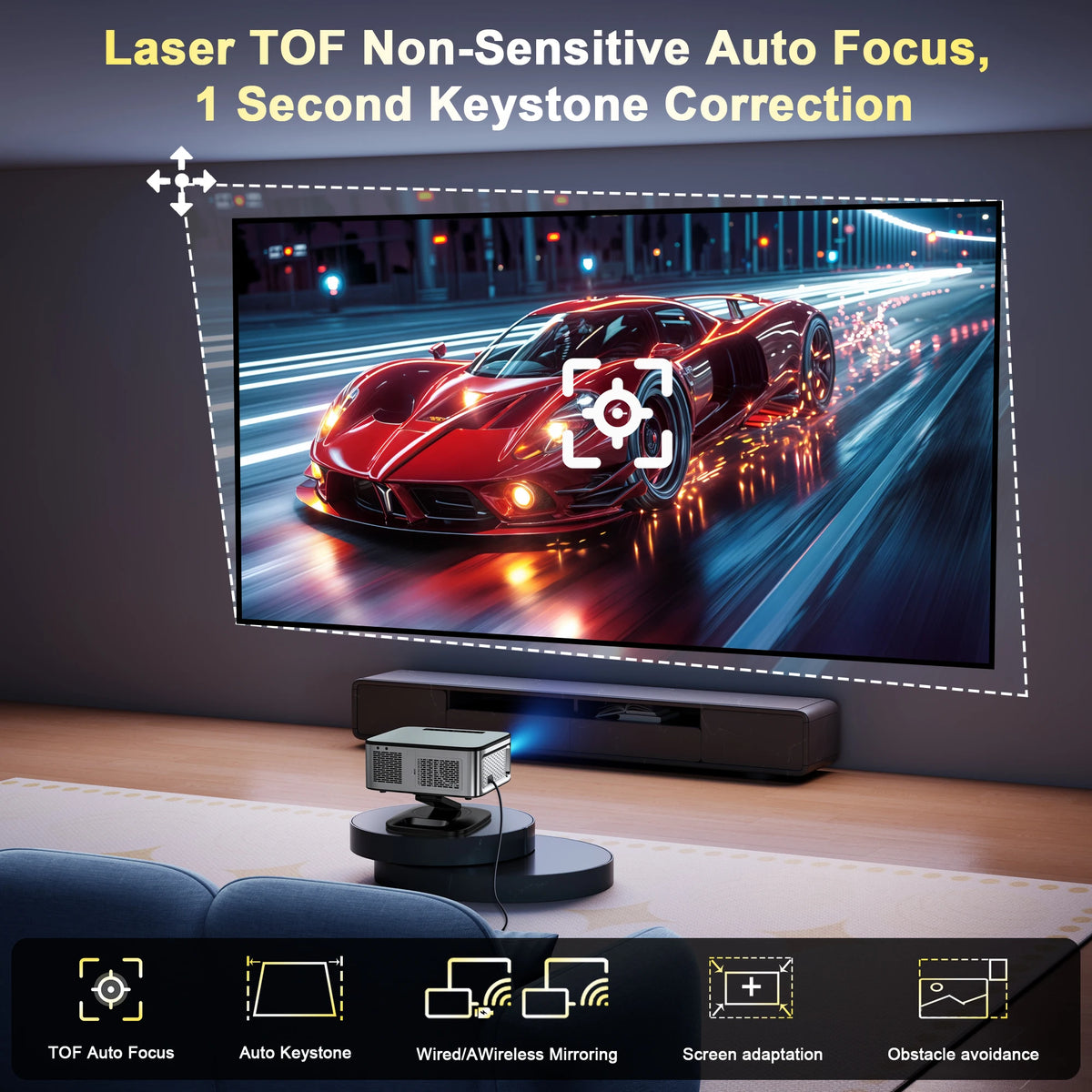 Horlat Android Projector 4K Full HD 3200 Ansi Lumens Wifi
