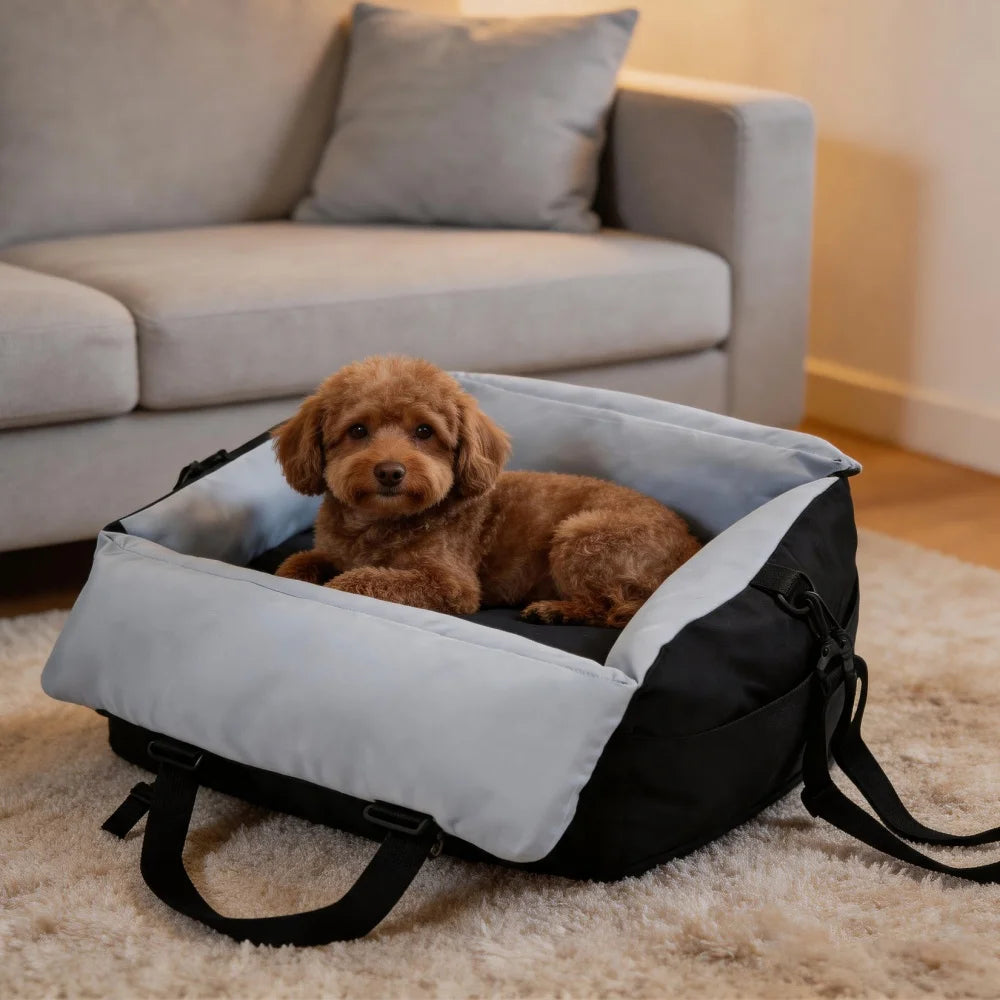 Borwart Portable Dog Car Booster Seat With Safety Strap
