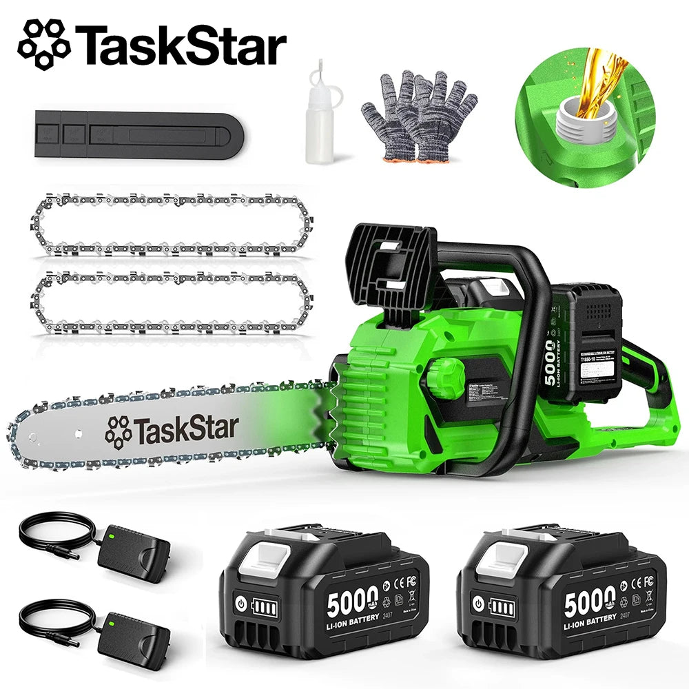 TaskStar Brushless Cordless Chainsaw With Automatic Oiling System