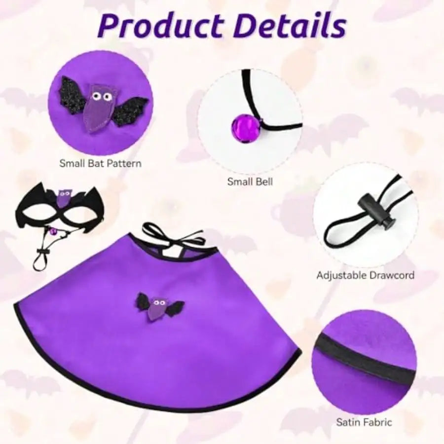 Vampire Cloak Costume With Bat Mask for Dogs and Cats