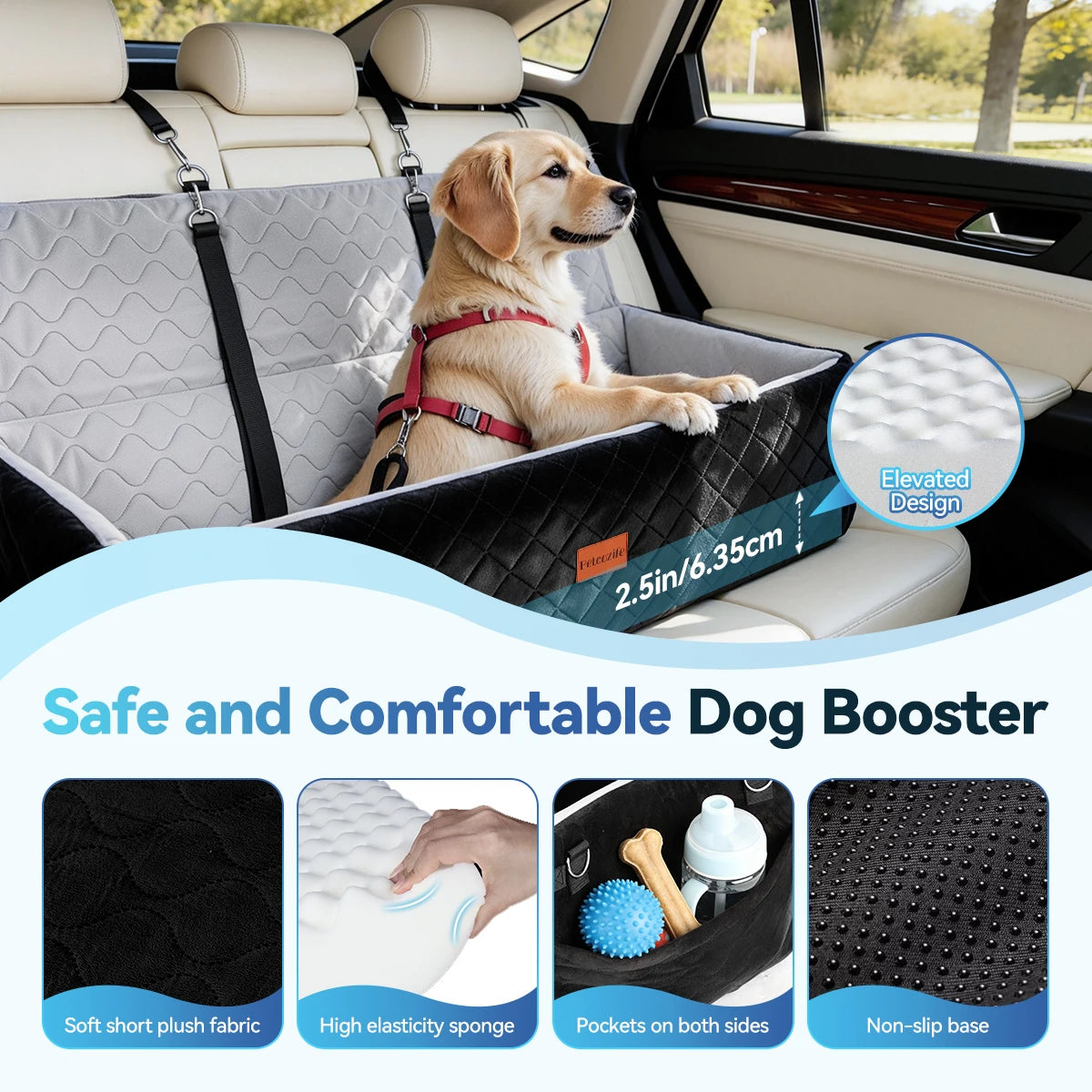 DOMIPET Multi Functional Dog Booster Seat With Thick Cushion