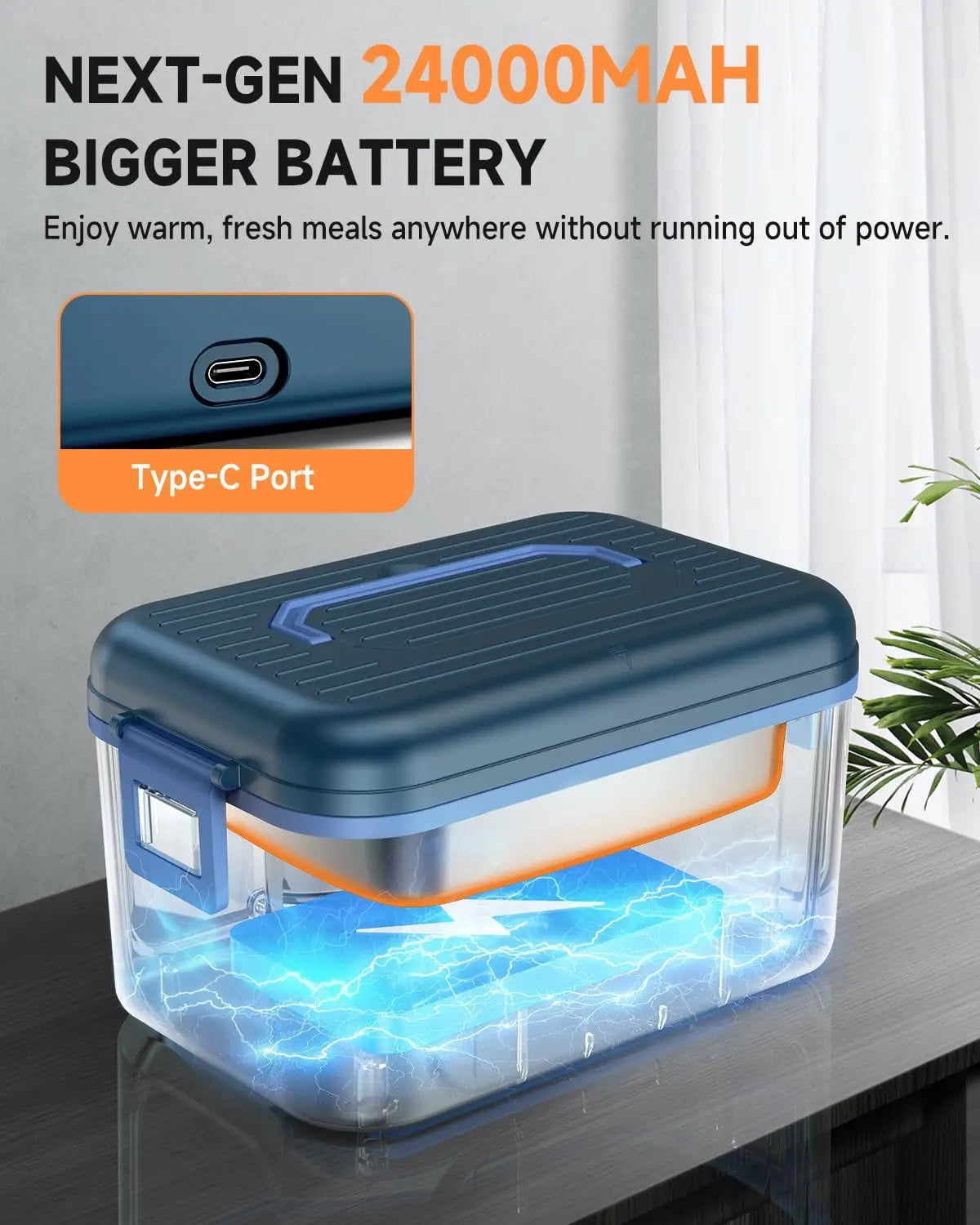 Rechargeable Cordless Electric Heated Lunch Box With Thermal Insulation