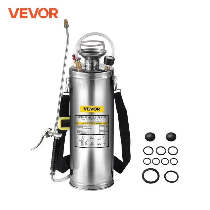 SucceBuy Stainless Steel Hand Powered Garden Sprayer Pump