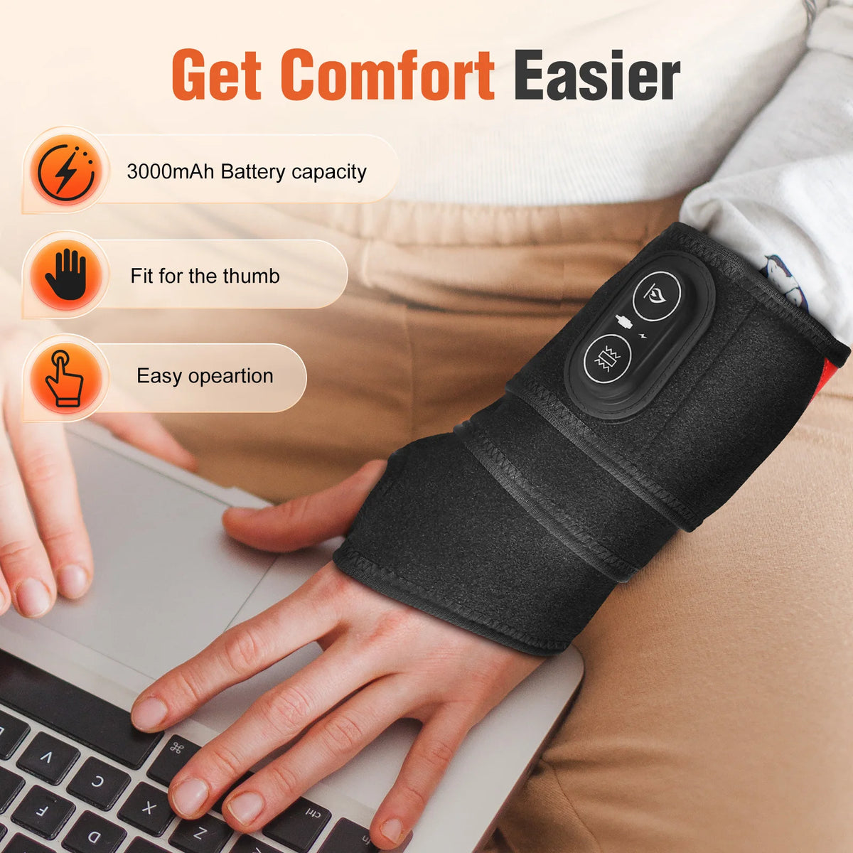 Hailicare Red Light Vibration Heating Wrap For Joint Pain Relief