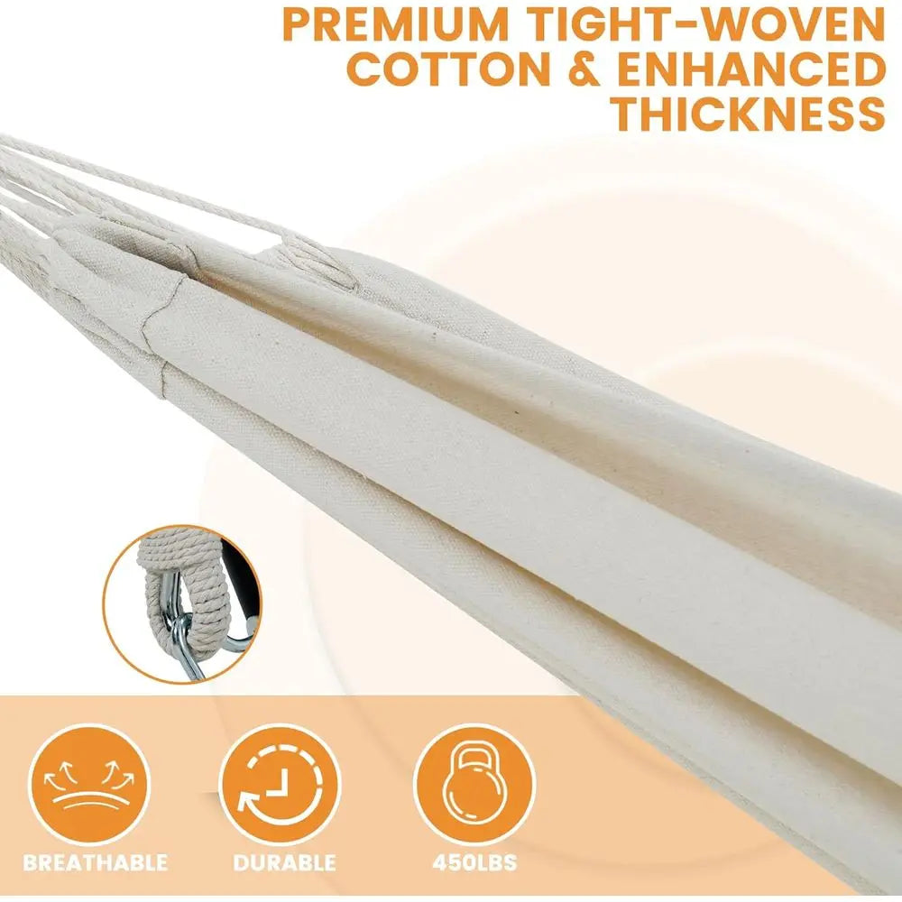 Indoor Outdoor Portable Hammock With Stand, Pillow And Carrying Bag