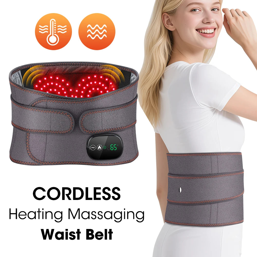 Hailicare Rechargeable Heated Waist Belt With Vibration And Three Heat Settings