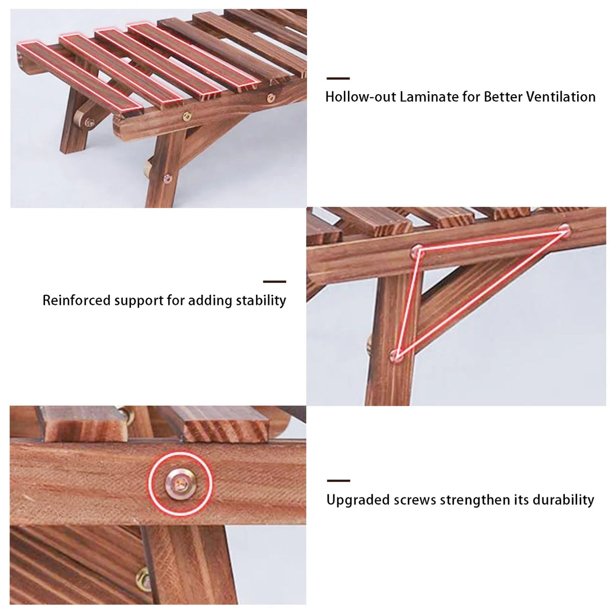 Wooden Three Tier Ladder Plant Stand For Garden Display Rack