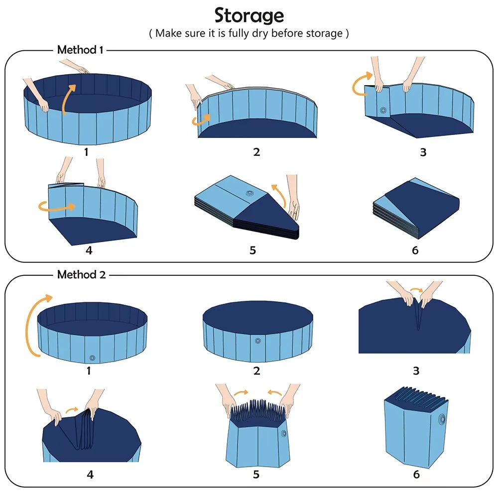 Foldable Waterproof Dog Swimming Pool With Metal Frame