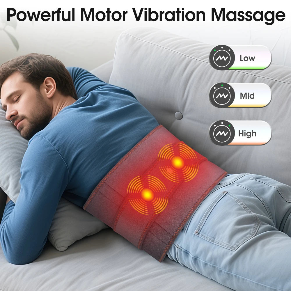 Hailicare Rechargeable Heated Waist Belt With Vibration And Three Heat Settings