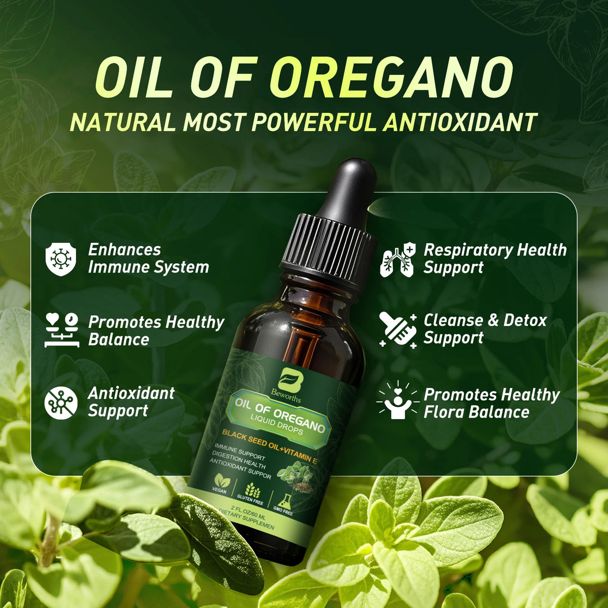 Beworths Oregano Oil Supplement With Black Seed And Vitamin E