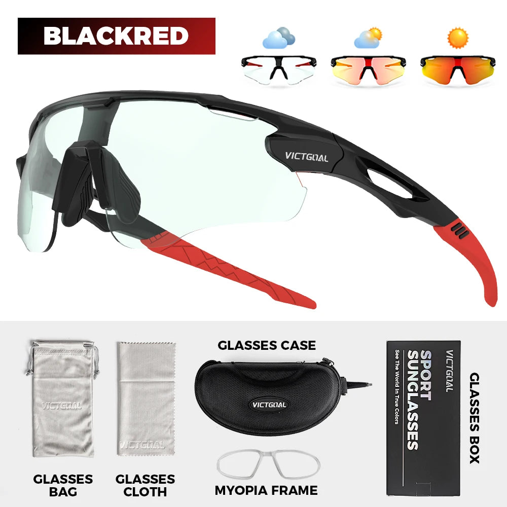 Victgoal Photochromic Cycling Sunglasses UV400 TR-90 Sports Protection Eyewear
