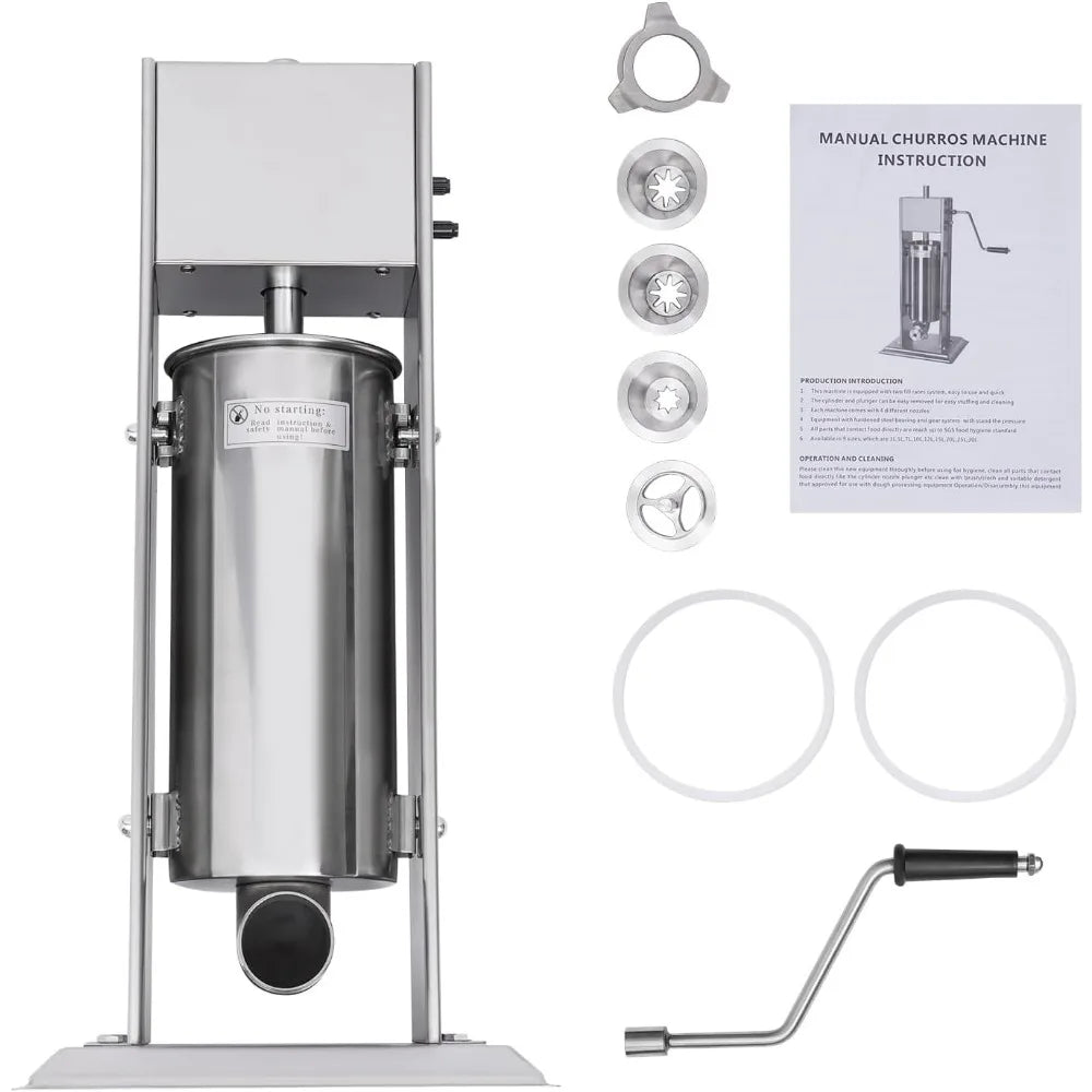 Commercial Stainless Steel Manual Spanish Churros Making Machine 4 Nozzles