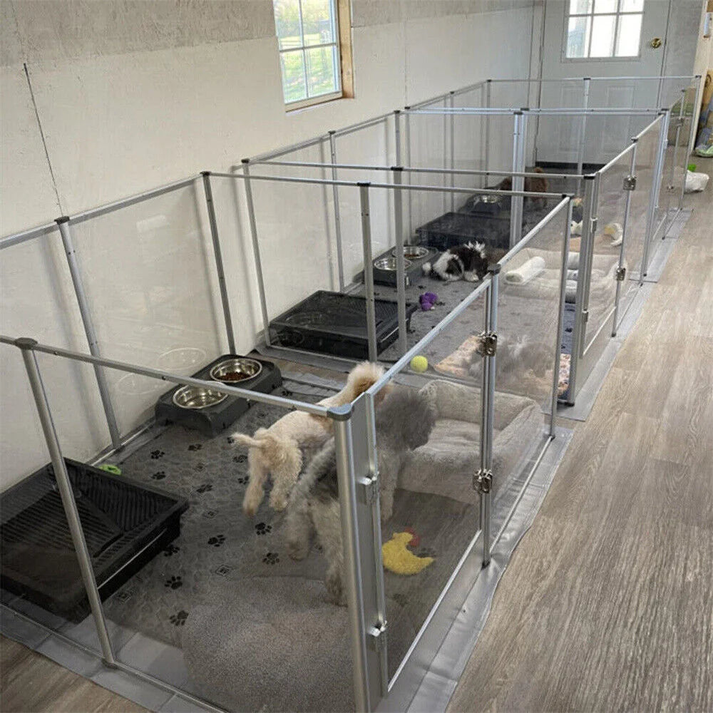 Borwart Indoor Acrylic Dog Playpen Enclosure Whelping Pen