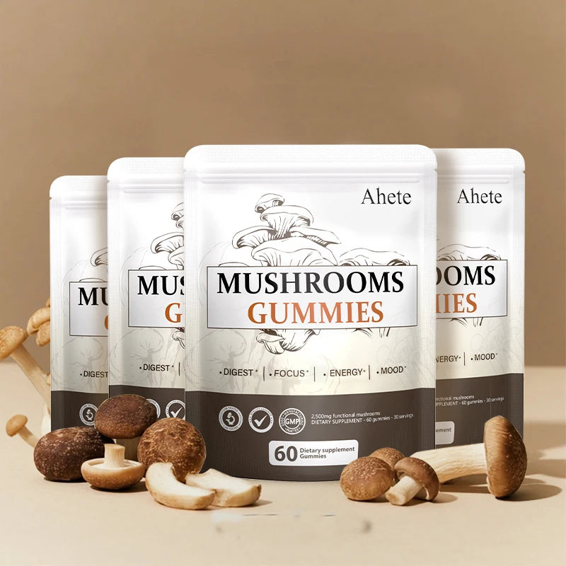 Ahete Seven Mushroom Gummies With Turkey Tail Reishi And Ashwagandha