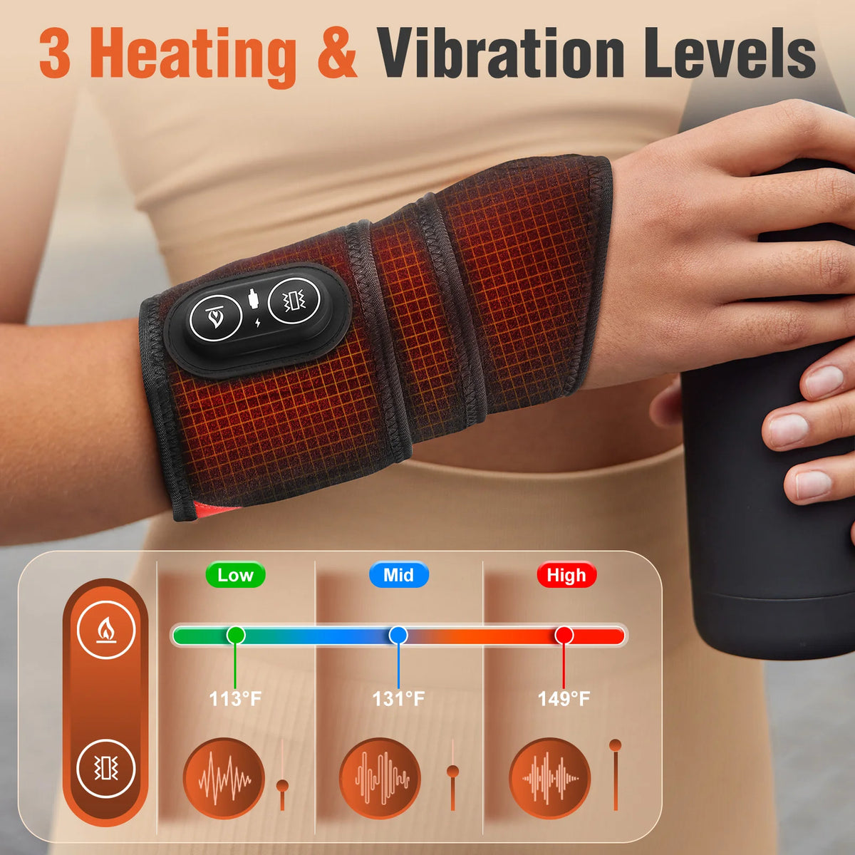 Hailicare Red Light Vibration Heating Wrap For Joint Pain Relief