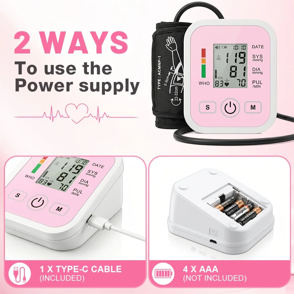 Digital Automatic Upper Arm Blood Pressure Monitor With Pulse Tracking