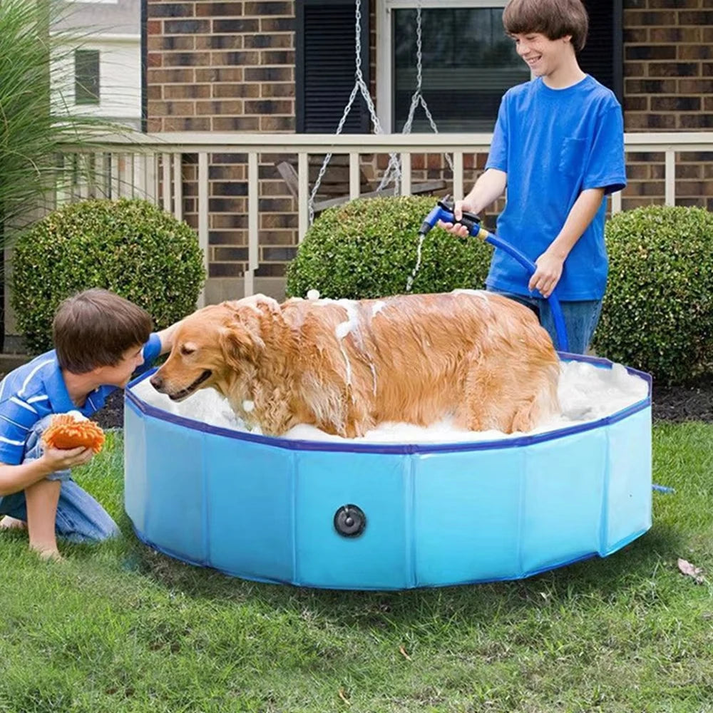 Foldable Waterproof Dog Swimming Pool With Metal Frame
