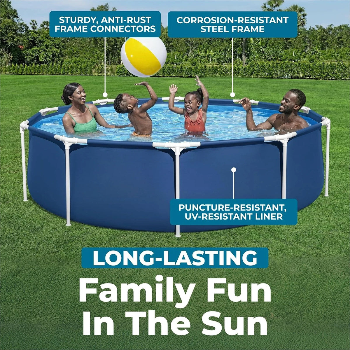 Round Frame Above Ground Pool Set With 330 Gph Filter Pump