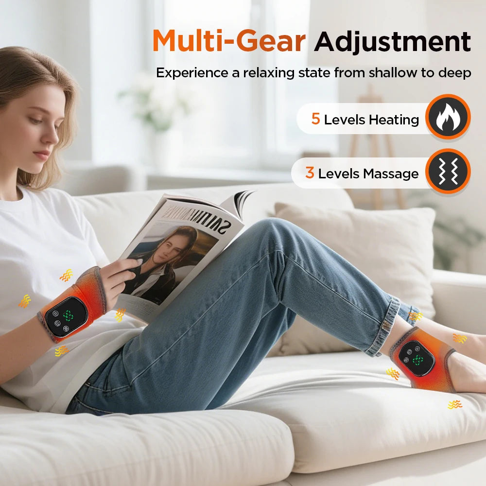 Hailicare Rechargeable Heated Ankle Brace With Vibration Massage