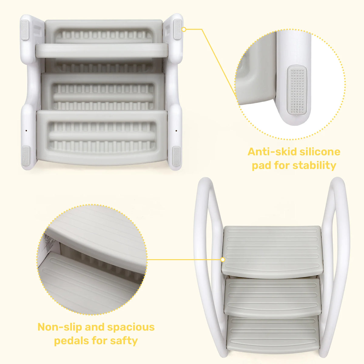 toddler step stool with secure handles