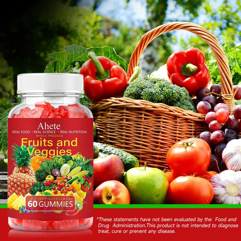 Ahete Fruits And Veggies Gummies Daily Multivitamin Supplement With Greens
