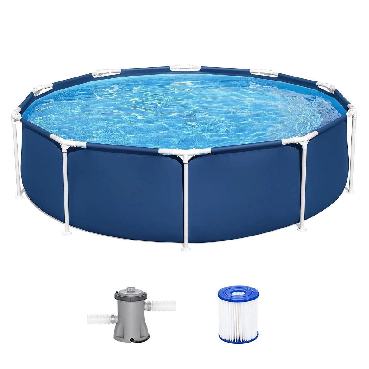 Round Frame Above Ground Pool Set With 330 Gph Filter Pump