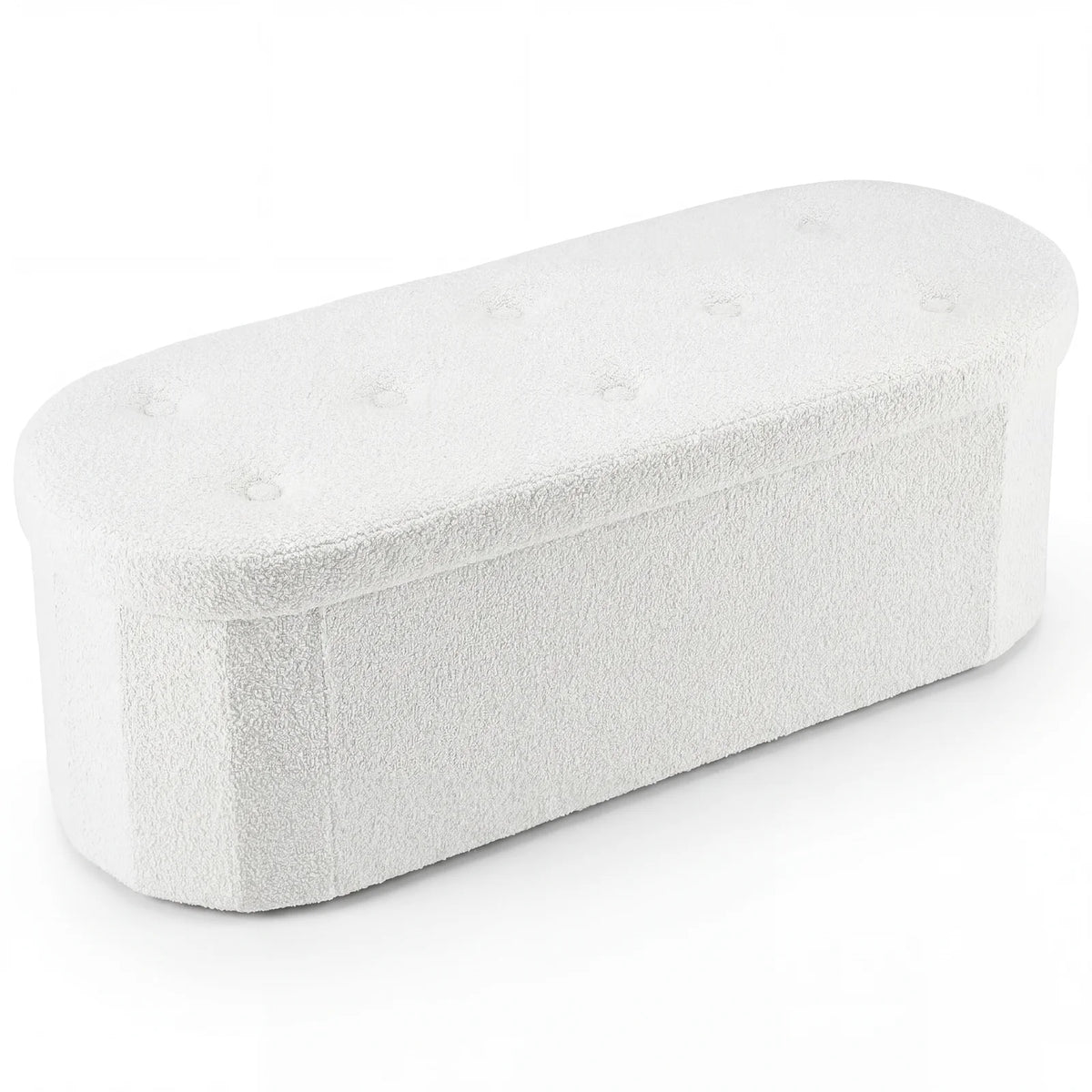 MCQ Faux Fur Storage Ottoman Footrest Stool for Bedroom