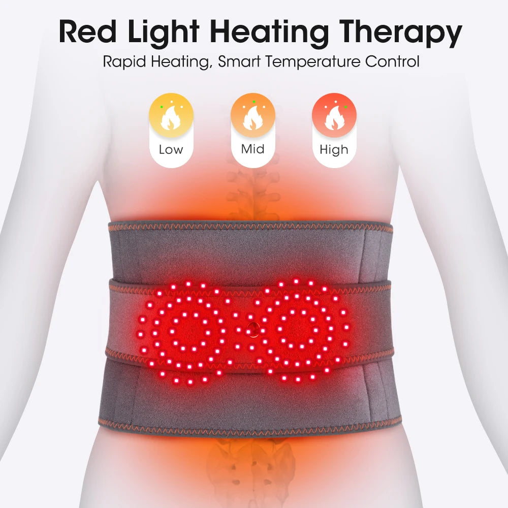 Hailicare Rechargeable Heated Waist Belt With Vibration And Three Heat Settings