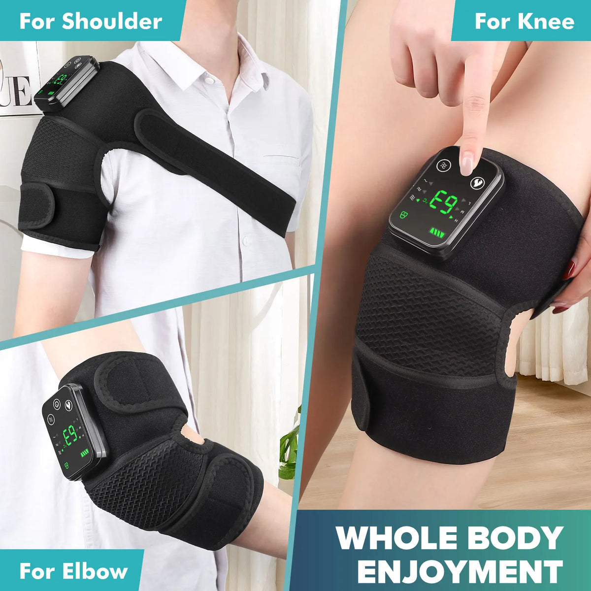 Hailicare Cordless Heated Knee Massager With Heat And Vibration