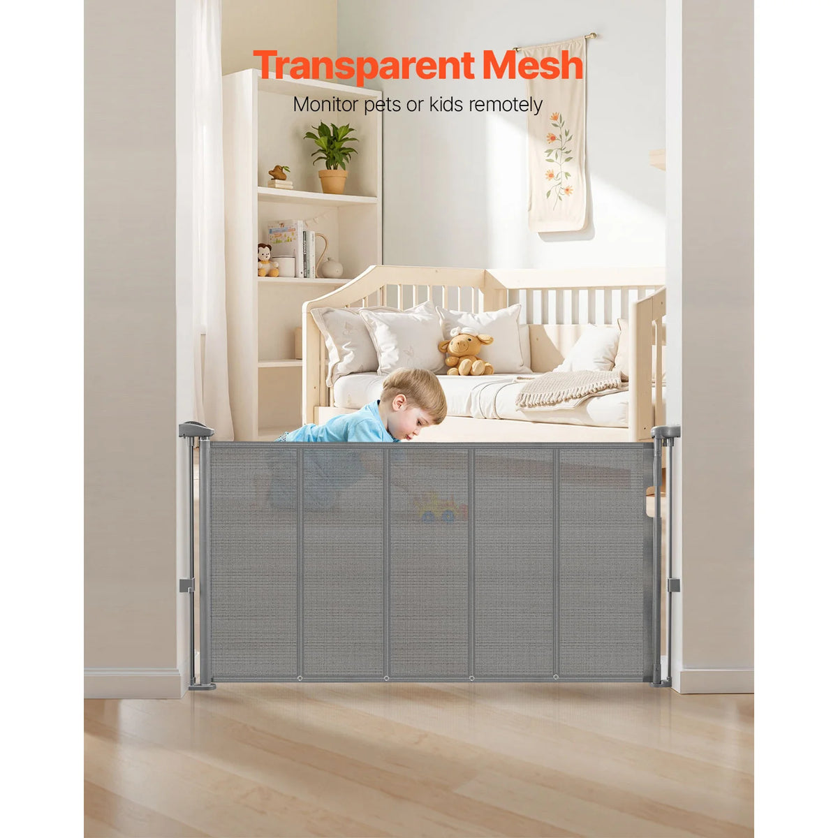 SucceBuy Retractable Mesh Baby And Pet Home Security Gate