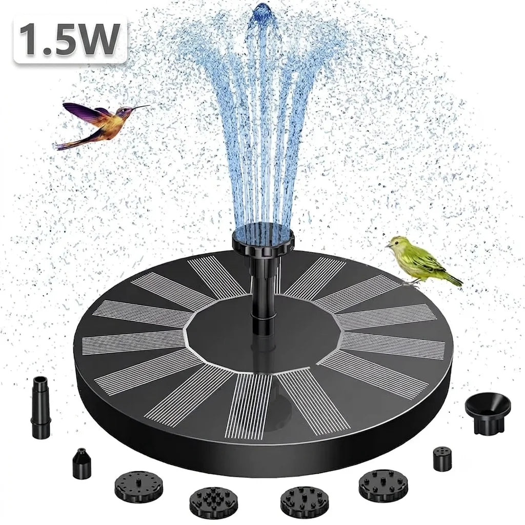 Floating Solar Fountain With 6 Nozzles For Garden Pond Decor