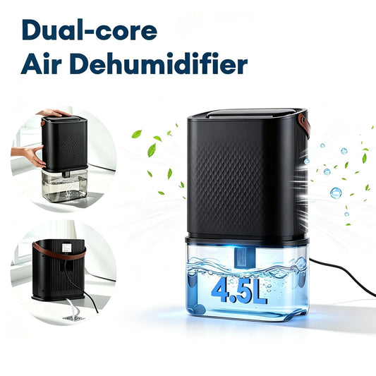 Obecilc Dual Core Dehumidifier With Adjustable Humidity Negative Ion Purifier