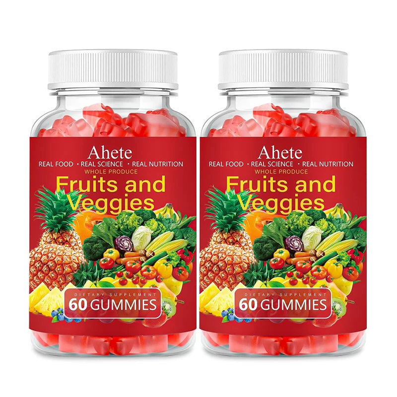 Ahete Fruits And Veggies Gummies Daily Multivitamin Supplement With Greens