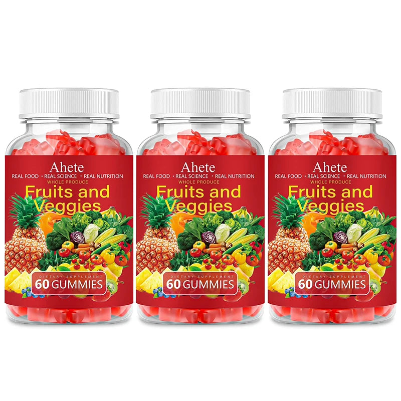 Ahete Fruits And Veggies Gummies Daily Multivitamin Supplement With Greens